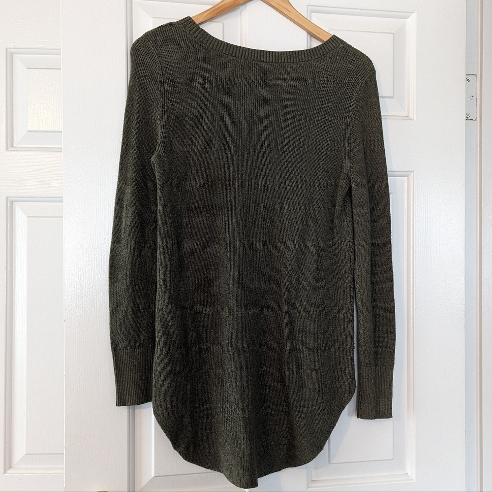 {Natural Reflections} Army Green Scoop Neck Sweater - Picture 5 of 6